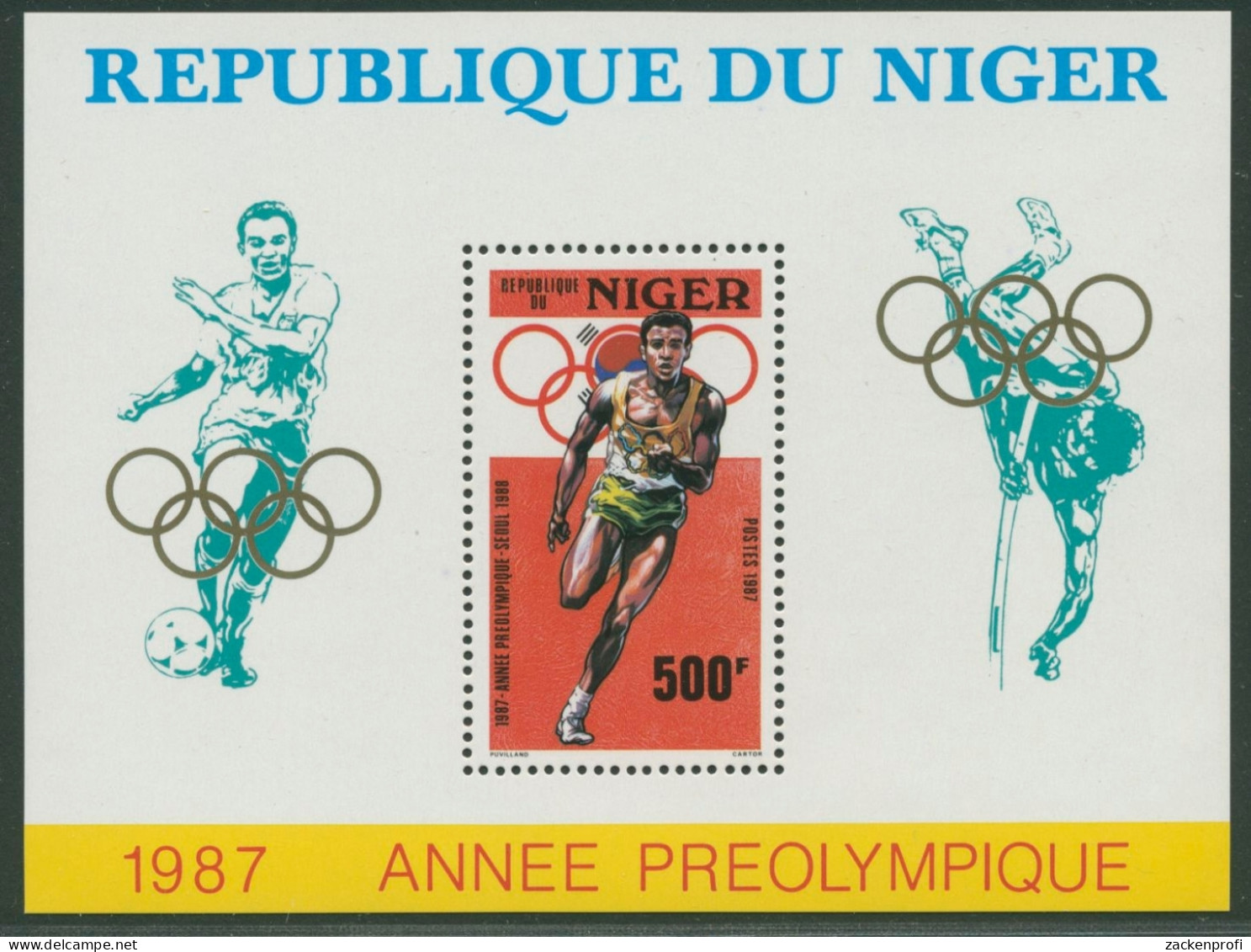 Niger 1987 Olympische Sommerspiele Seoul Laufen Block 50 Postfrisch (C28670) - Niger (1960-...)