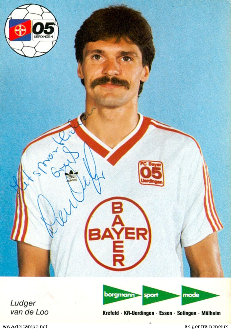 Fußball-Autogrammkarte AK Ludger Van De Loo FC Bayer Uerdingen 05 86-87 KFC Krefeld Autogrammkarte Fußball Deutschland - Autogramme