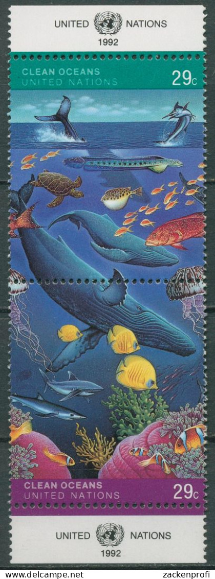 UNO New York 1992 Saubere Meere Meerestiere Fische 627/28 ZD Postfrisch - Unused Stamps