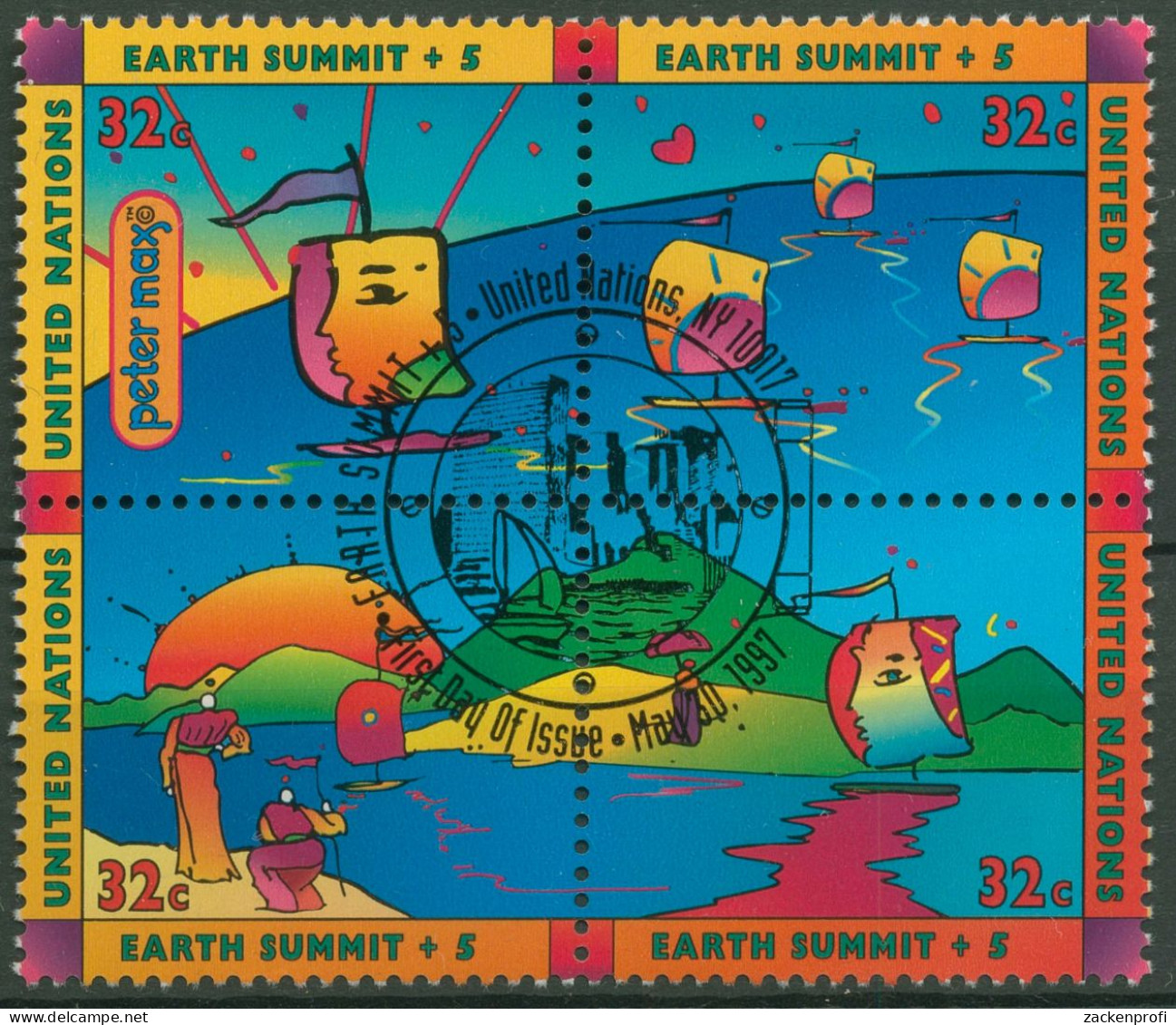 UNO New York 1997 Umweltkonferenz UNCED Ökosystem Meer 736/39 ZD Gestempelt - Used Stamps