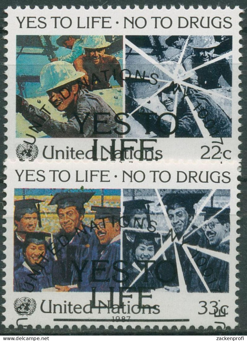 UNO New York 1987 Kampf Gegen Drogen 522/23 Gestempelt - Usati