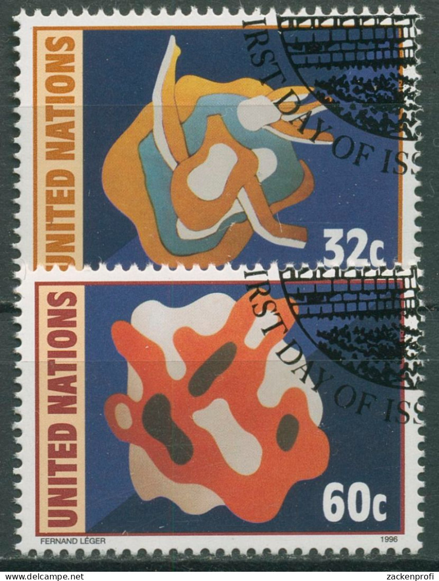 UNO New York 1996 Plenarsaal Wandgemälde 705/06 Gestempelt - Used Stamps