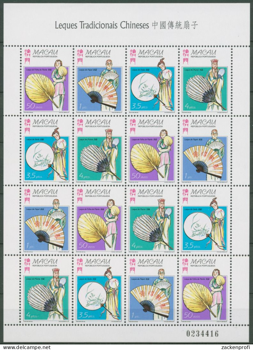Macau 1997 Chinesische Fächer 932/35 ZD-Bogen Postfrisch (C62707) - Unused Stamps