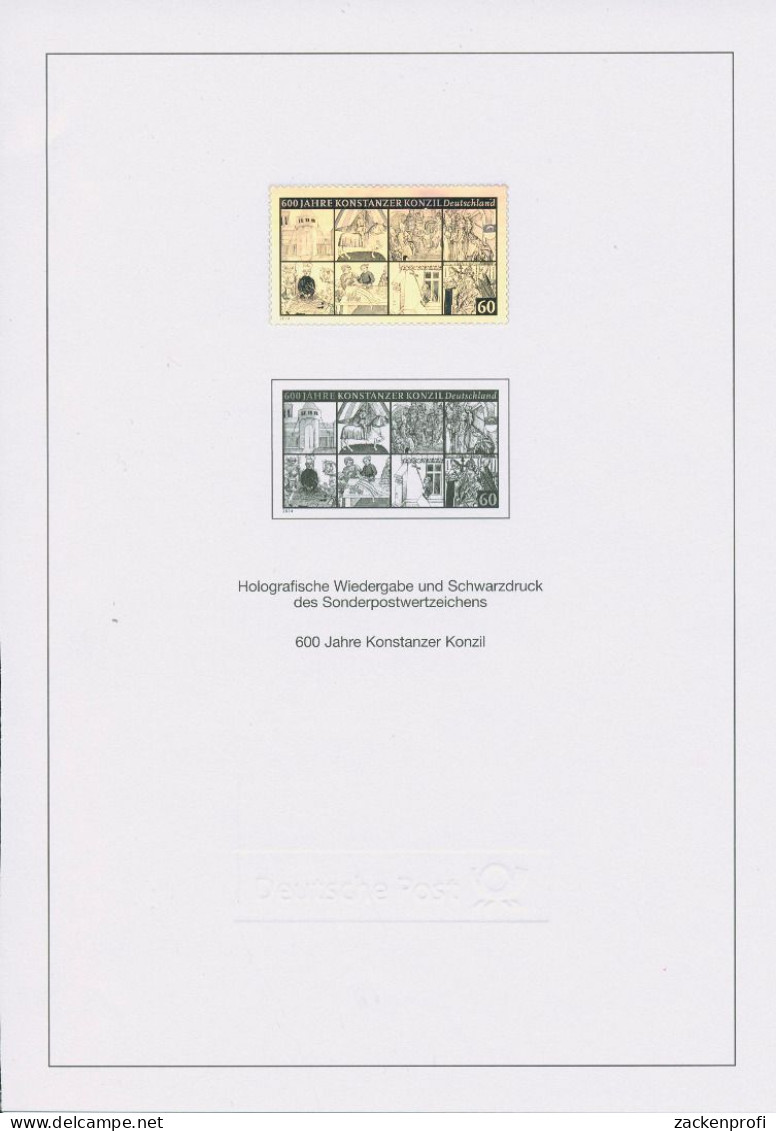 Bund 2014 Konzil Von Konstanz Schwarzdruck/Hologramm SD 37 A. Jahrb. (G80270) - Storia Postale