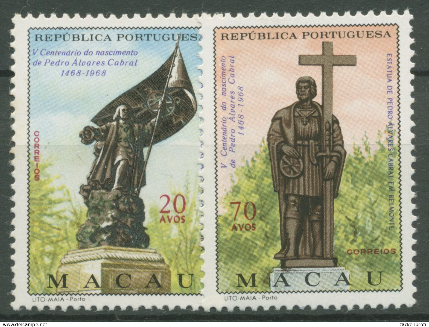 Macau 1968 Entdecker P.A. Cabral Denkmal 443/44 Postfrisch - Nuovi