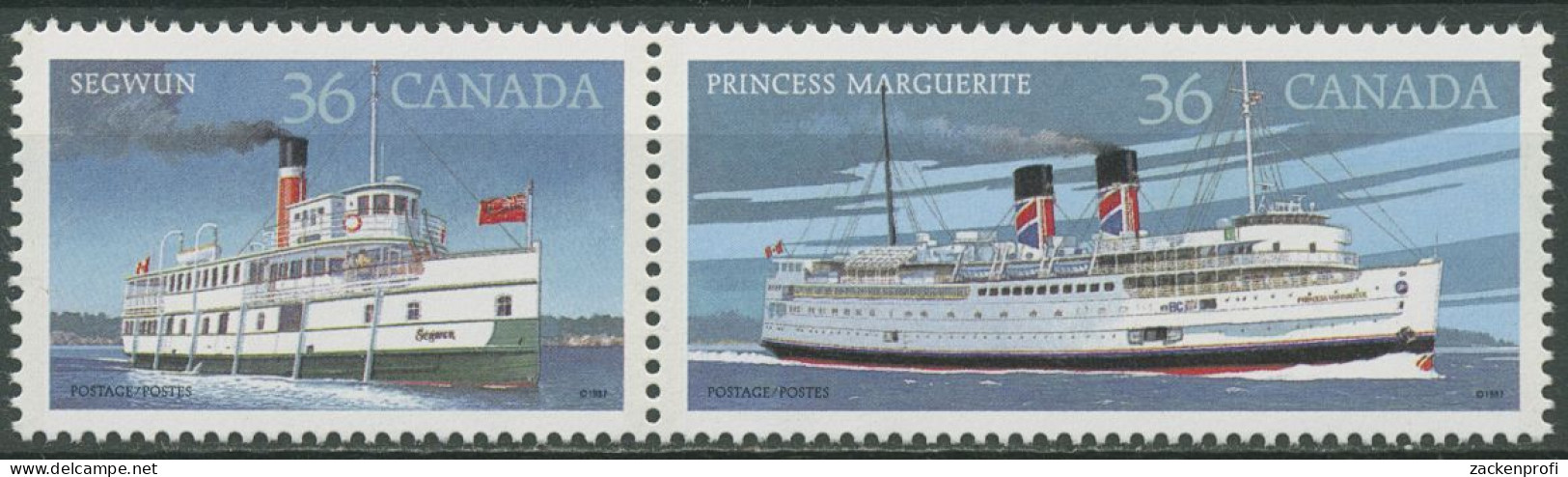 Kanada 1987 Dampfschiffe 1052/53 ZD Postfrisch - Unused Stamps