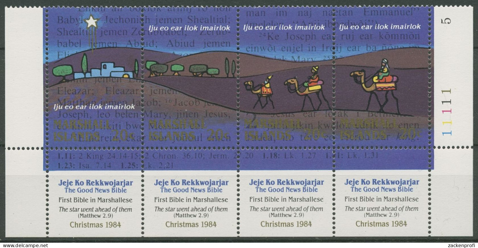 Marshall-Inseln 1984 Weihnachten Hl. Drei Könige 23/26 ZD UR Postfrisch (C40608) - Marshall Islands