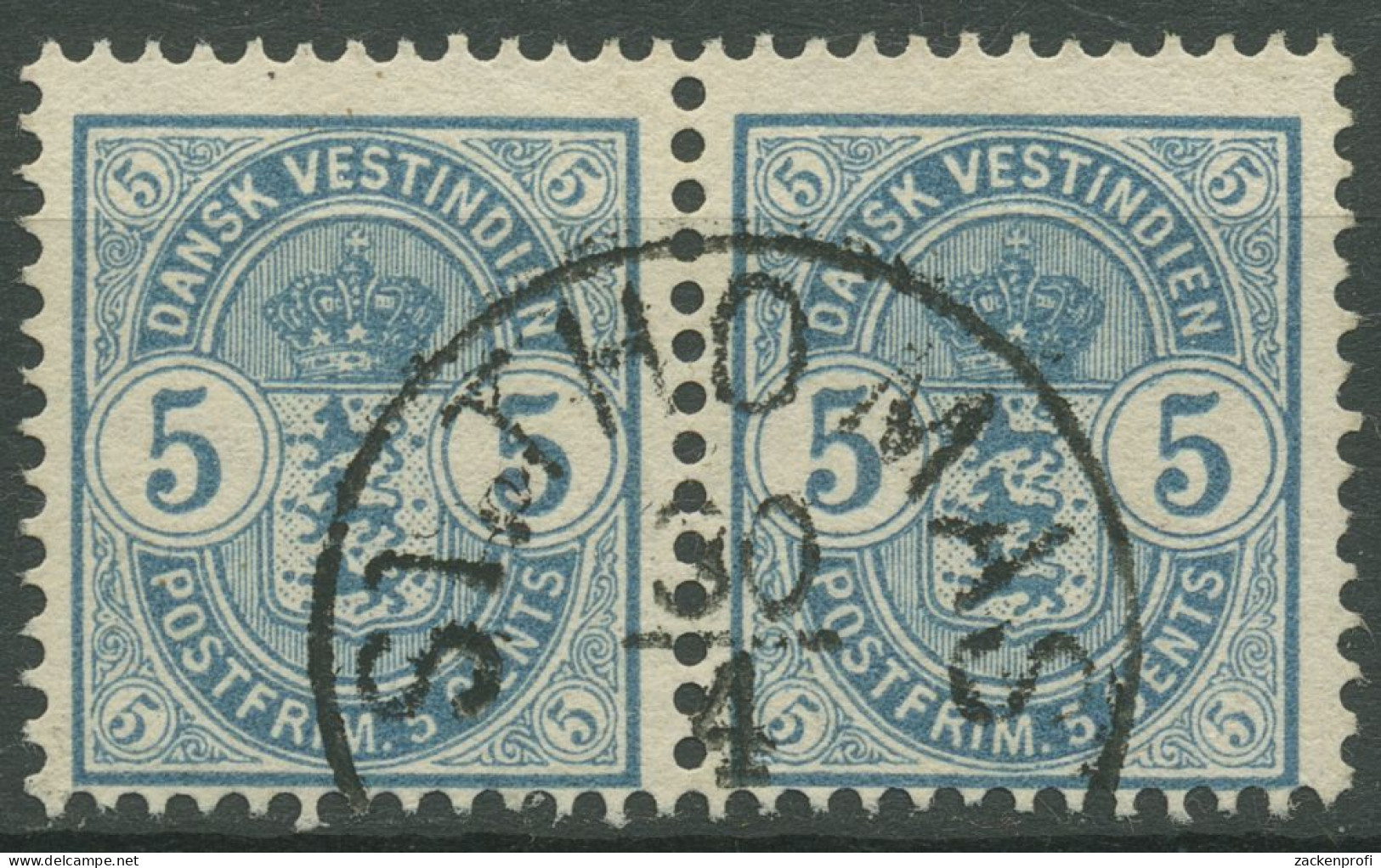 Dänisch Westindien 1900 Reichswappen 22 Paar Gestempelt - Denmark (West Indies)