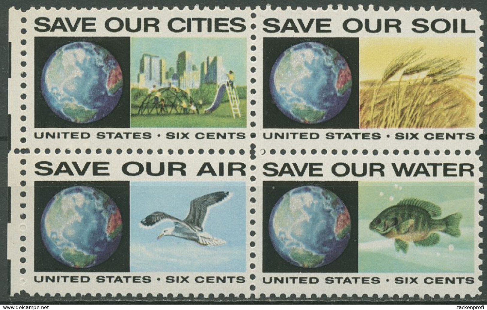 USA 1970 Naturschutz Die Erde Tiere 1012/15 ZD Postfrisch - Unused Stamps