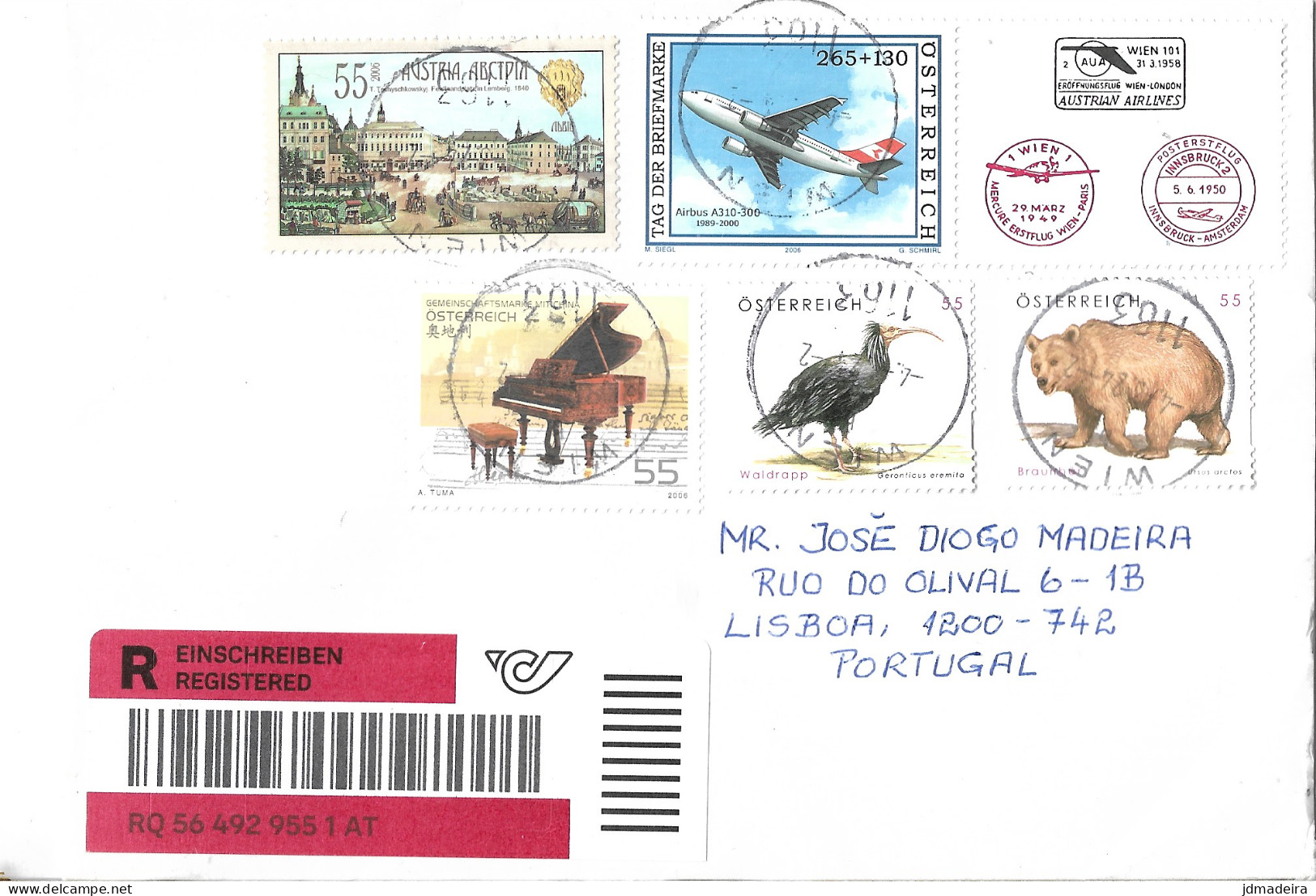 Austria Registered Cover To Portugal - Storia Postale