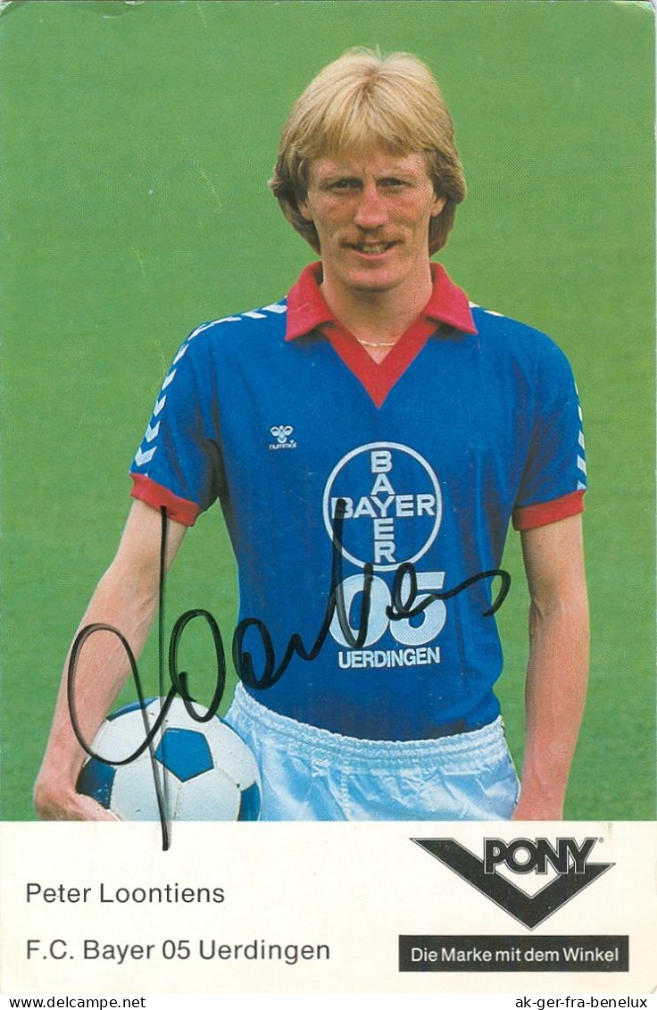 Fußball-Autogrammkarte AK Peter Loontiens FC Bayer 05 Uerdingen 82-83 KFC Krefeld Dinslaken Hertha BSC Berlin Gladbach - Autografi