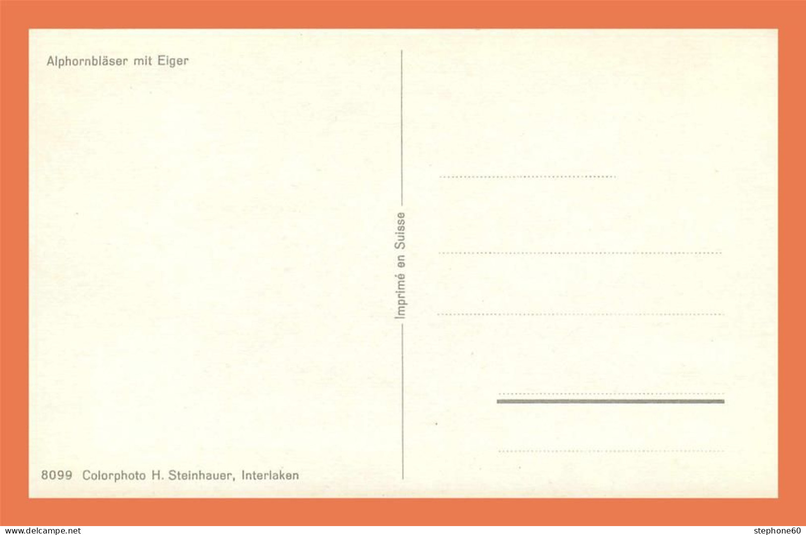 A487 / 349 Suisse Alphornblaser Mit Eiger - Horn