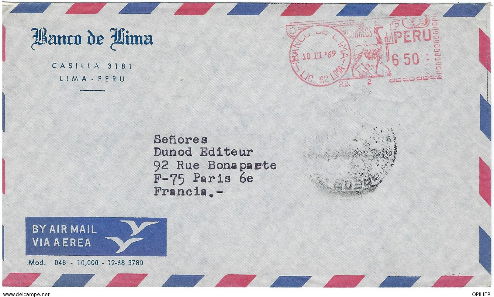 EMA BANCO DE LIMA 1969 Lama Animal - Peru