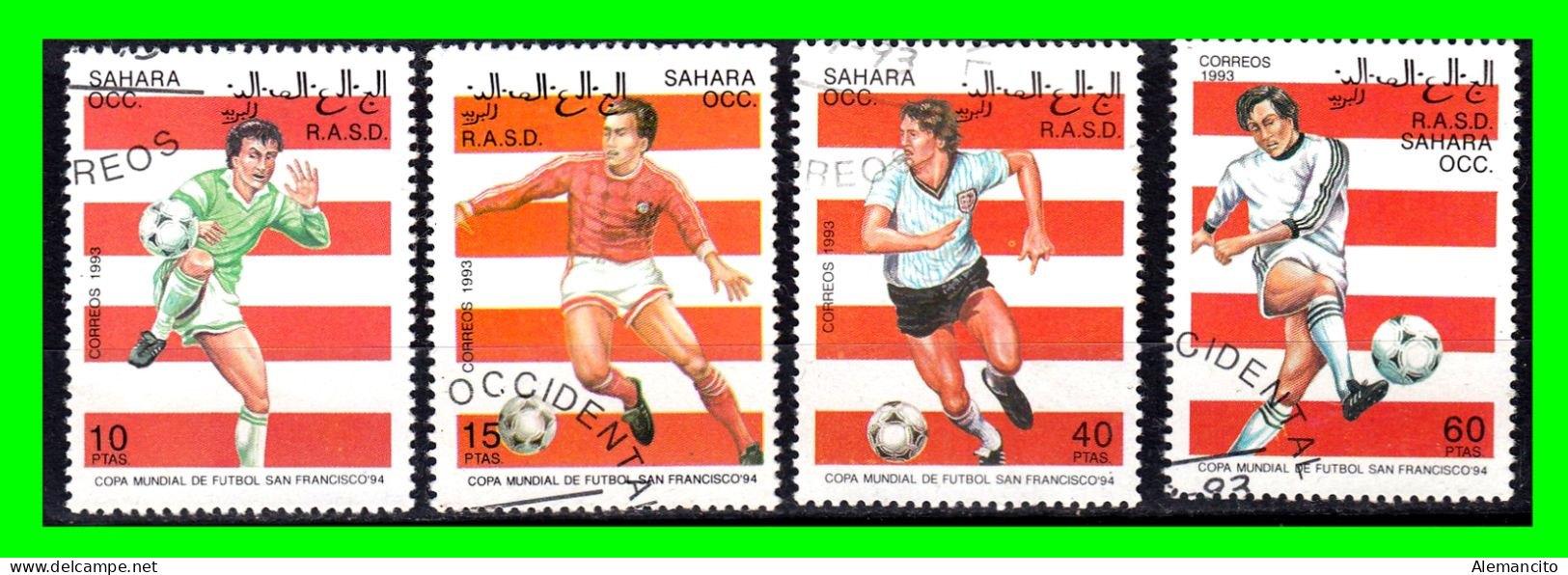 AFRIKA  SAHARA OCCIDENTAL 4 SELLOS RASD 1993 - USA CAMPEONATO MUNDIAL DE FÚTBOL ( SAN FRANCISCO 1994 ) - Unused Stamps