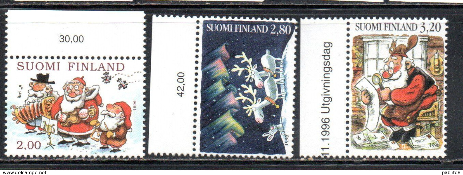 SUOMI FINLAND FINLANDIA FINLANDE 1996 CHRISTMAS NATALE NOEL WEIHNACHTEN NAVIDAD COMPLETE SET SERIE COMPLETA MNH - Unused Stamps