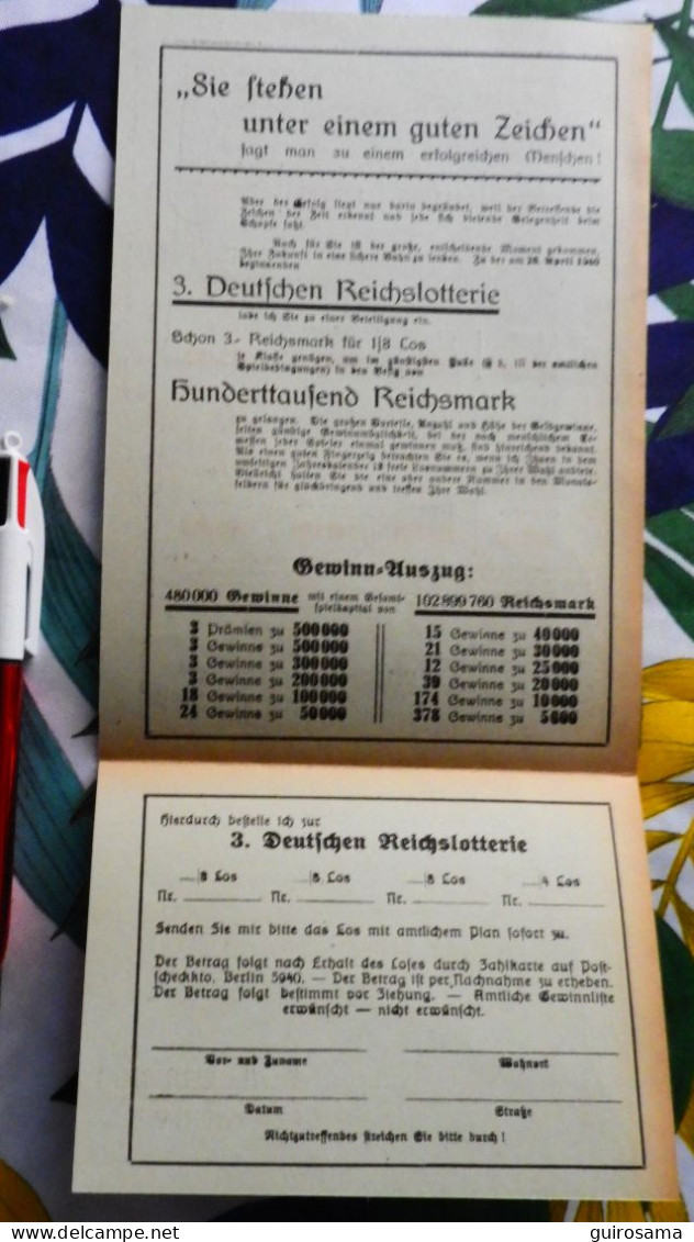 Deutschen Reichslotterie - 1940 - Avec Signes Astrologiques - Altri & Non Classificati