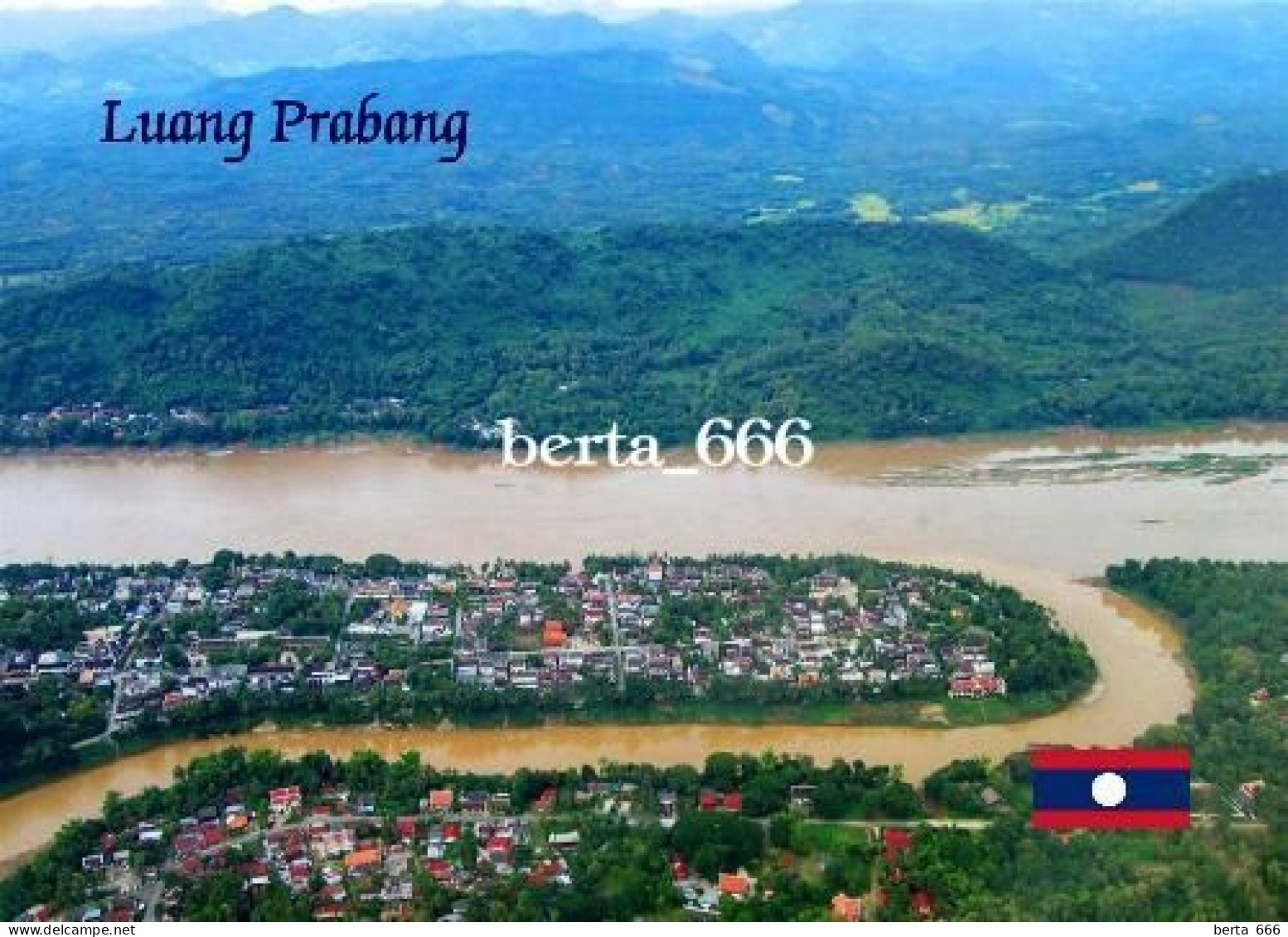 Laos Luang Prabang Aerial View UNESCO New Postcard - Laos