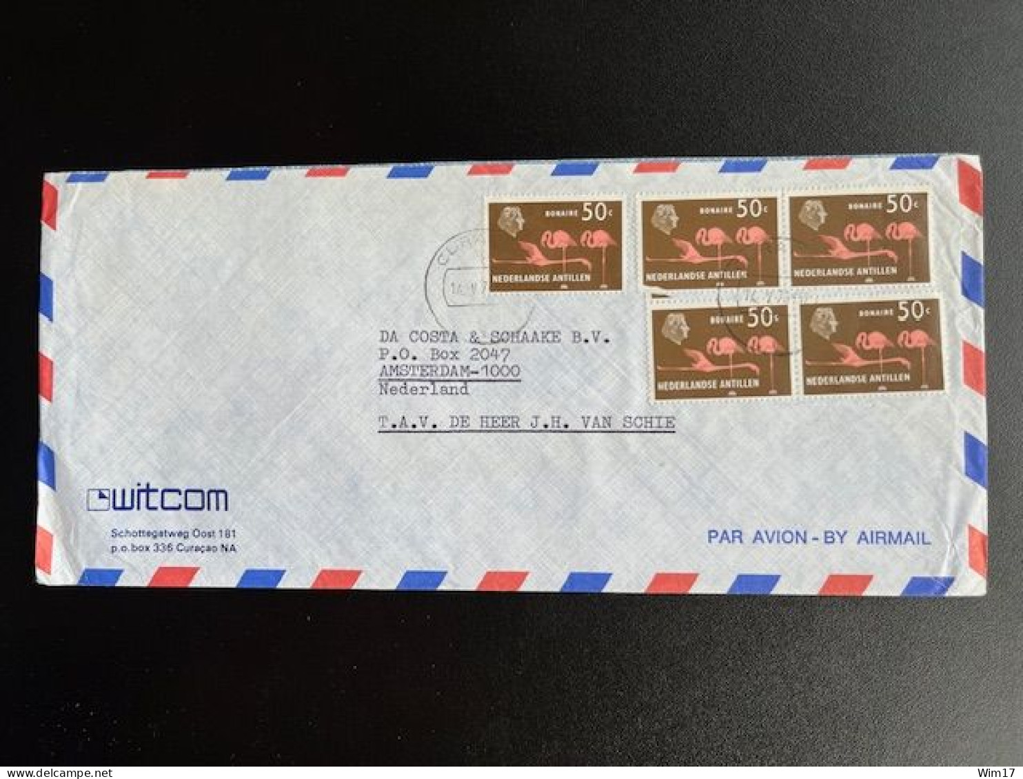 DUTCH ANTILLES CURACAO 1976 AIR MAIL LETTER TO AMSTERDAM 14-05-1976 NEDERLANDSE ANTILLEN - Curaçao, Antille Olandesi, Aruba