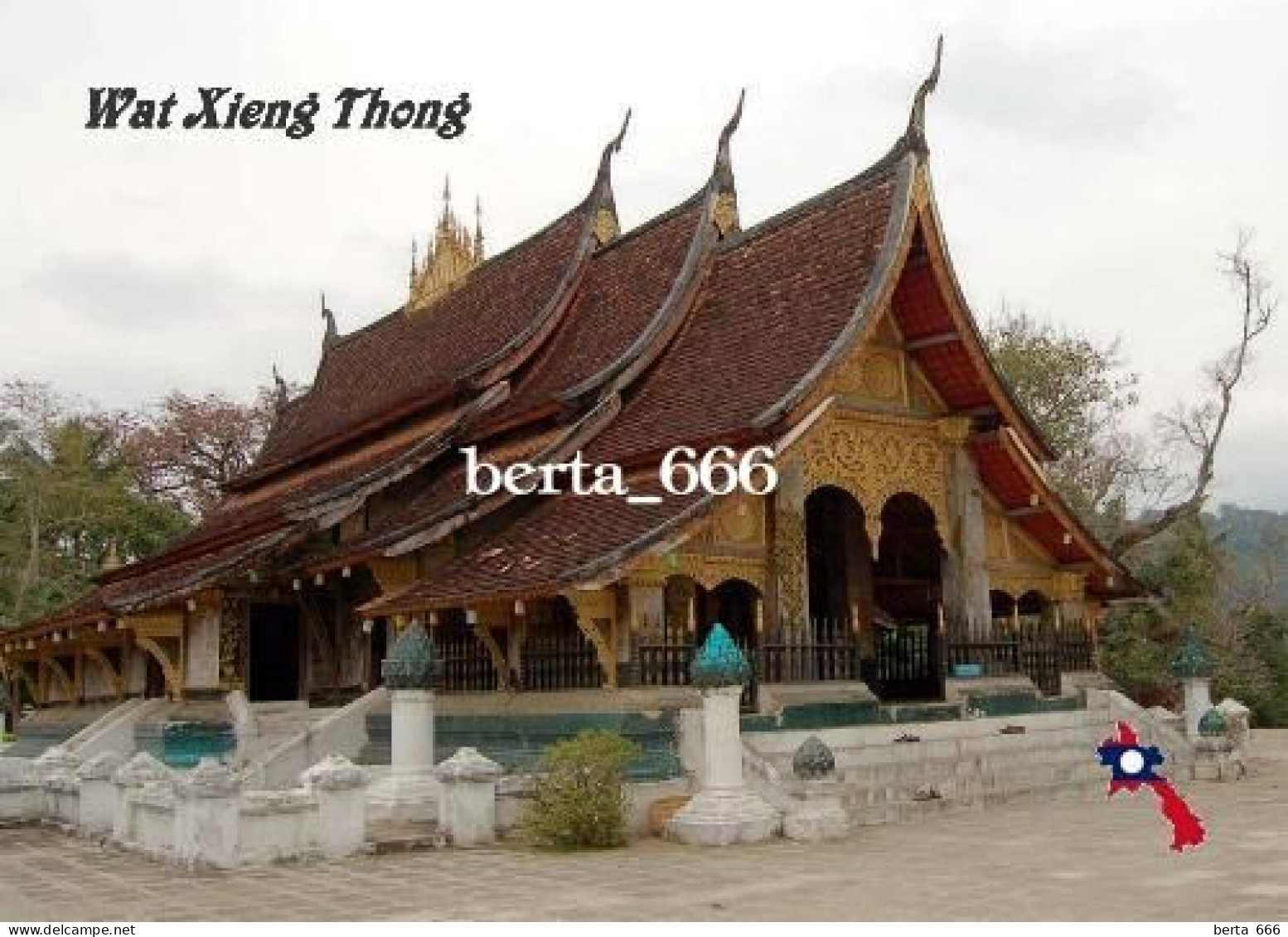 Laos Wat Xieng Thong Temple UNESCO New Postcard - Laos