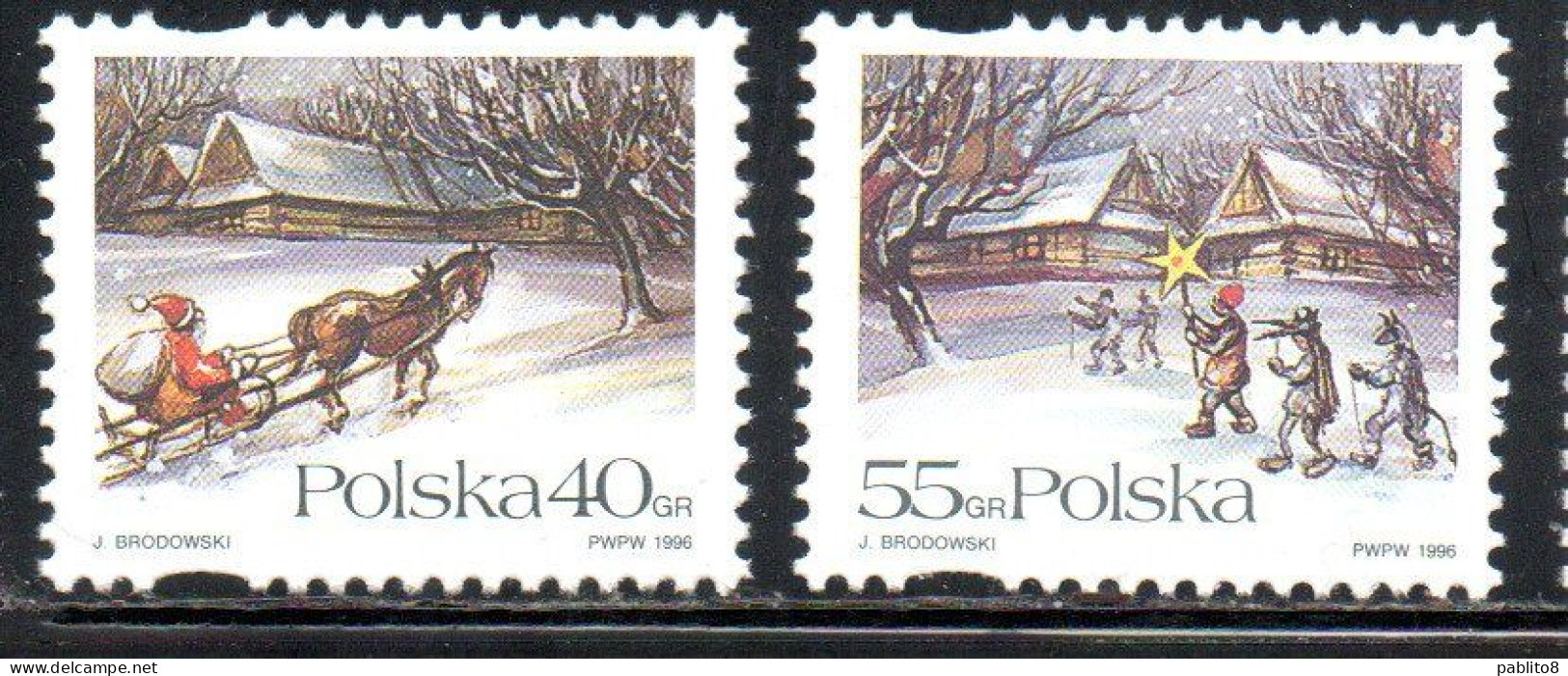 POLONIA POLAND POLSKA 1996 CHRISTMAS NATALE NOEL WEIHNACHTEN NAVIDAD NATAL COMPLETE SET SERIE COMPLETA MNH - Neufs