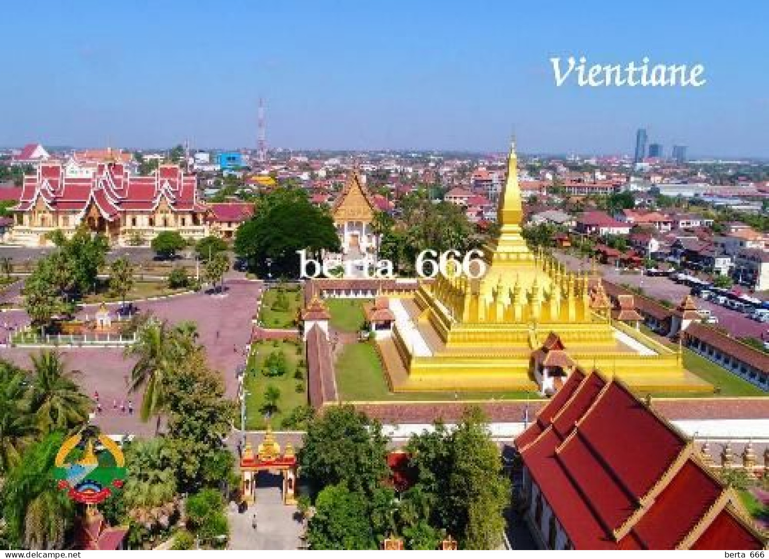 Laos Vientiane Pha That Luang Stupa New Postcard - Laos