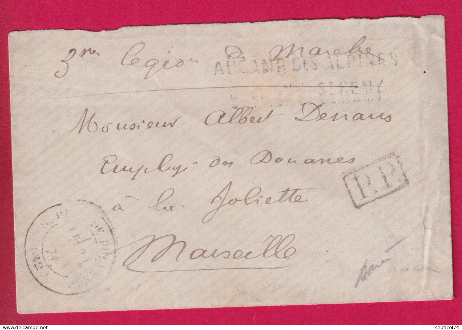 GUERRE 1870 CAMPS DE ALPINES ST REMY DE PROVENCE BOUCHES DU RHONE 3EME LEGION DE MARCHE POUR MARSEILLE SIGNE BAUDOT - Oorlog 1870