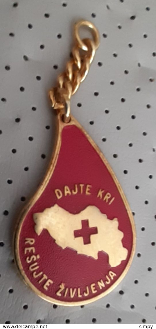 Red Cross Slovenia Blood Donation Give Blood Save Lives Key Ring Key - Porte-clefs