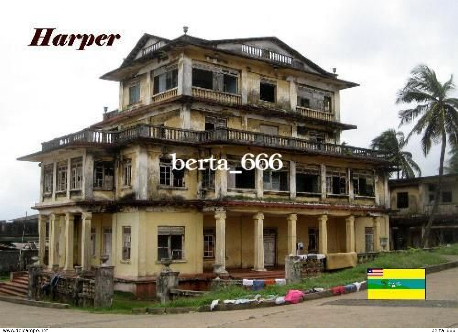 Liberia Harper President Tubman Former House New Postcard - Liberia