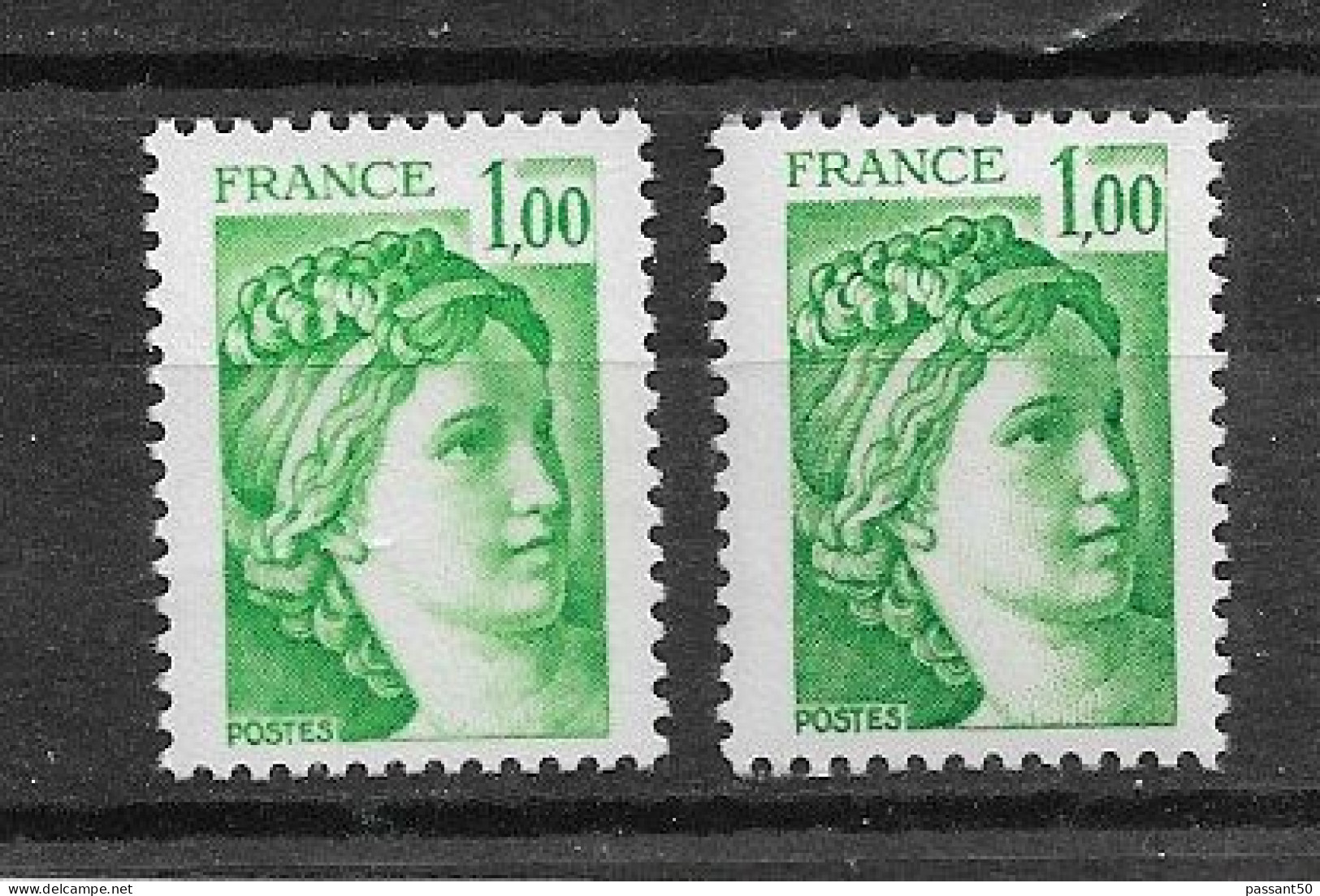 Sabine 1fr Vert YT 1973d : Le Vert Jaune Clair. Pas Courant, Voir Le Scan. Cote YT : 3 €. - Nuovi