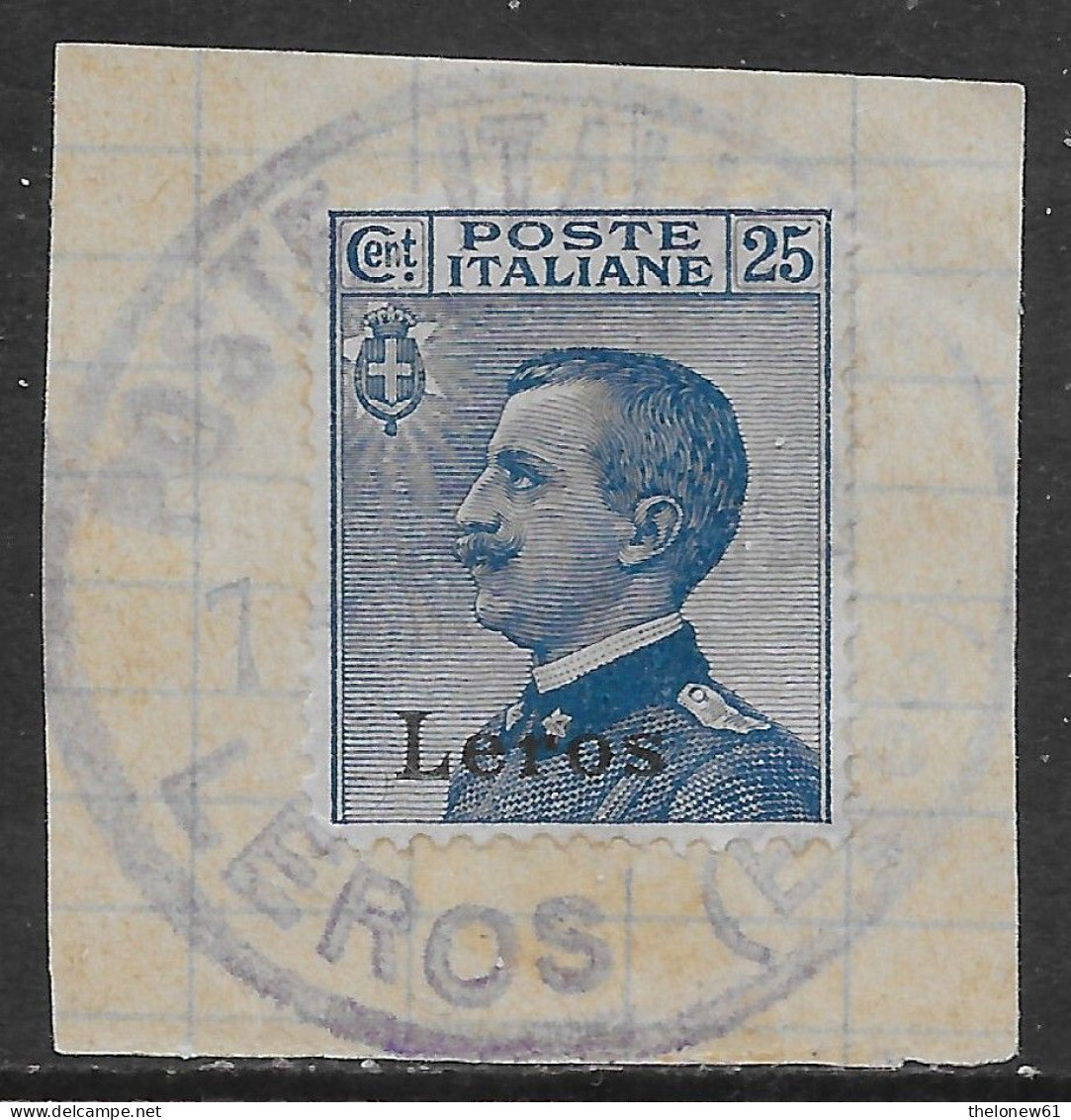 Italia Italy 1912 Colonie Egeo Lero Michetti C25 Frammento Sa N.5 US - Ägäis (Lero)