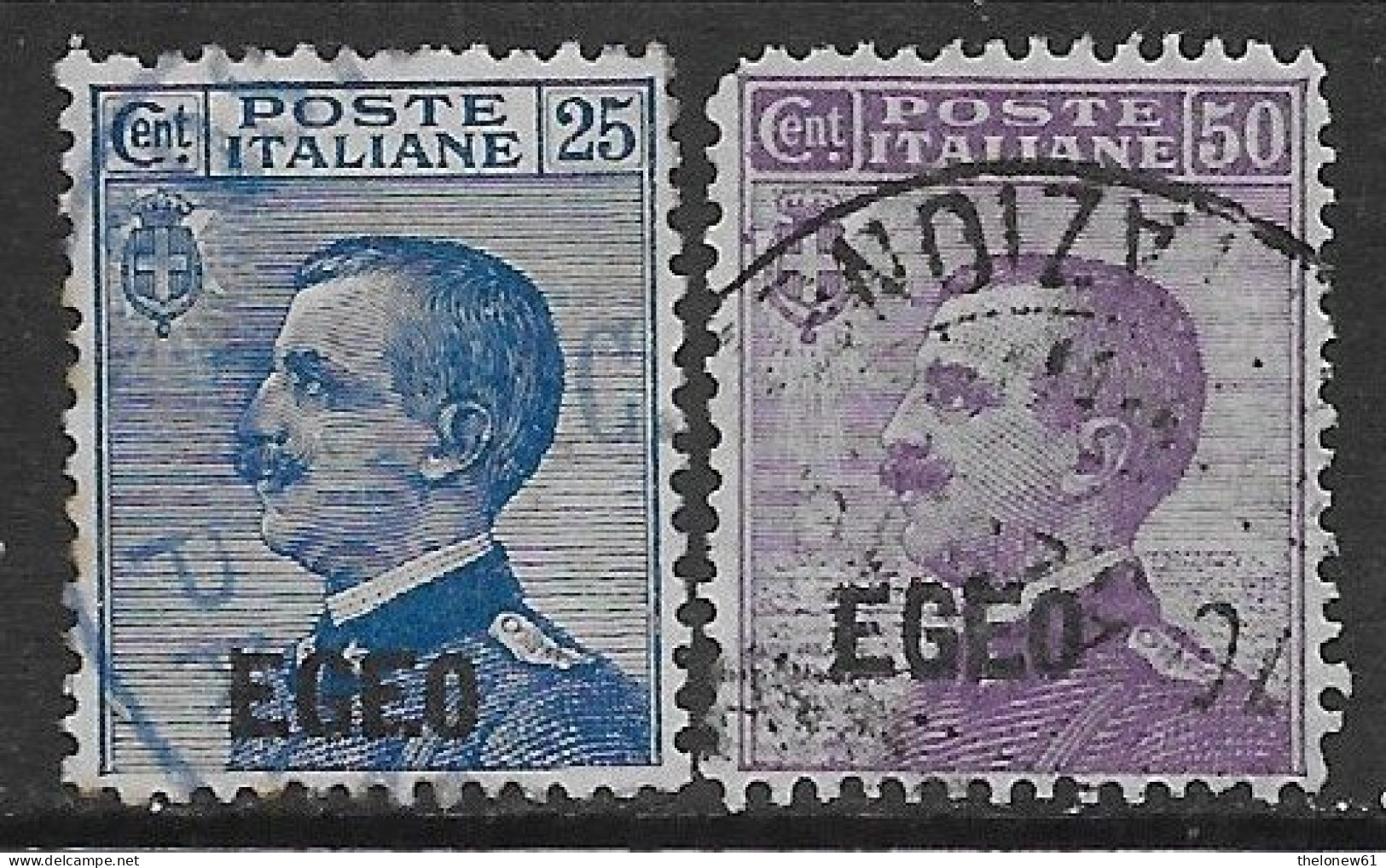 Italia Italy 1912 Colonie Egeo Effigie Michetti Sa N.1-2 Completa US - Ägäis