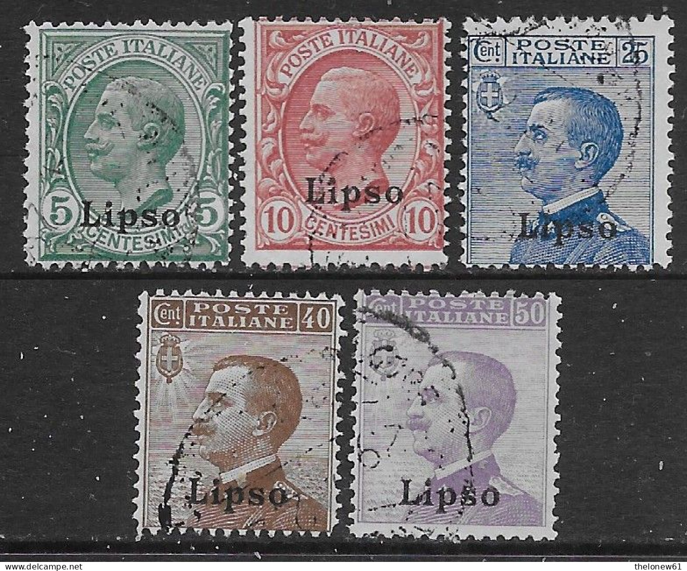 Italia Italy 1912 Colonie Egeo Lipso Effigie 4val Sa N.2-3,5-7 US - Ägäis (Lipso)