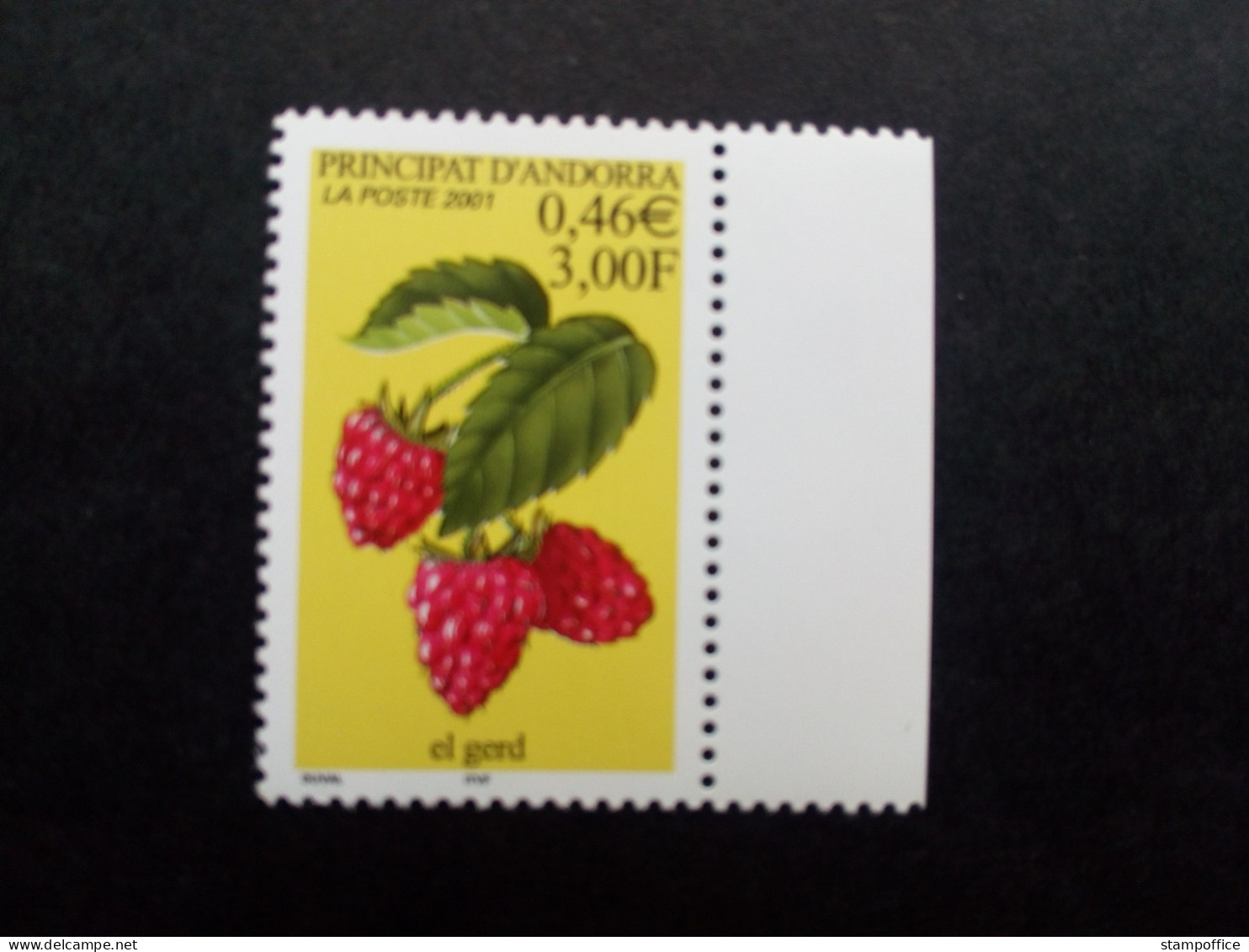 ANDORRA FRANZÖSISCH MI-NR. 568 POSTFRISCH(MINT) HIMBEERE 2001 - Unused Stamps