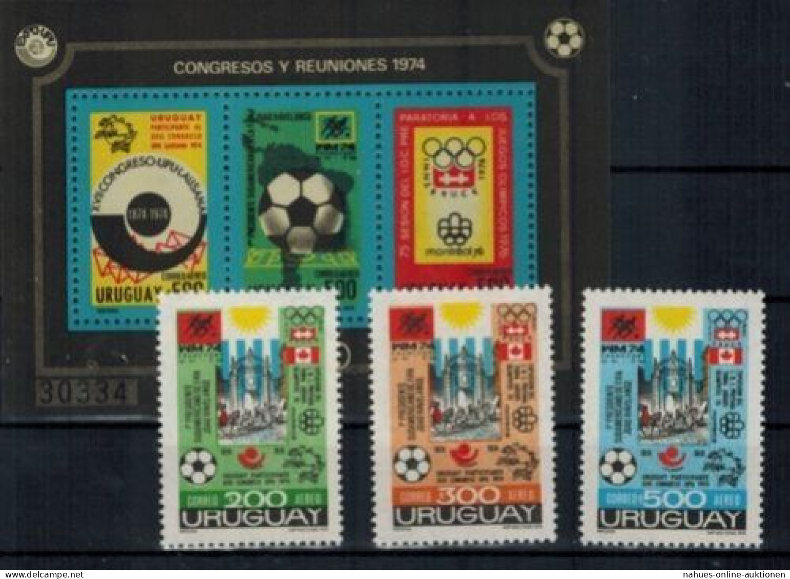 Uruguay Flugpost 1313-1315 + Block 21 Ereignisse Kongresse Luxus Postfrisch MNH - Uruguay