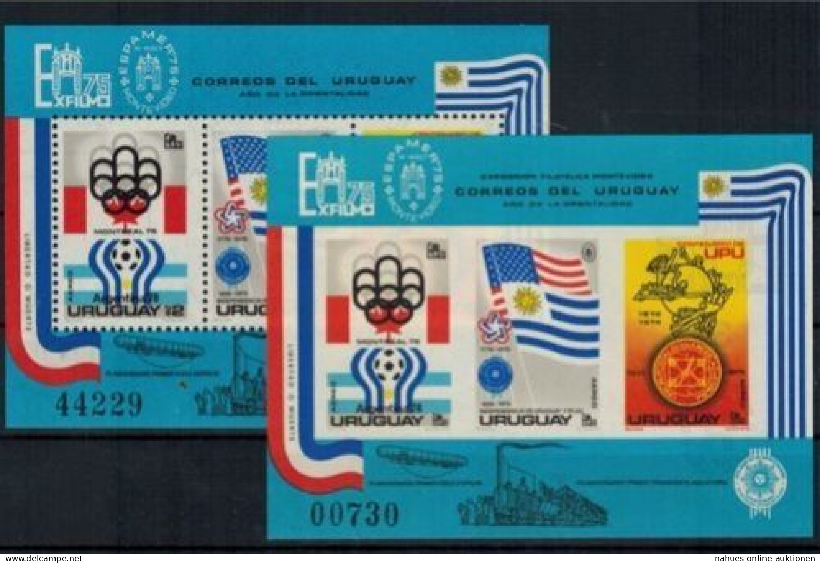 Uruguay Block 28 A + B Briefmarkenausstellungen EXFILMO U. ESPAMER Sonderblock - Uruguay