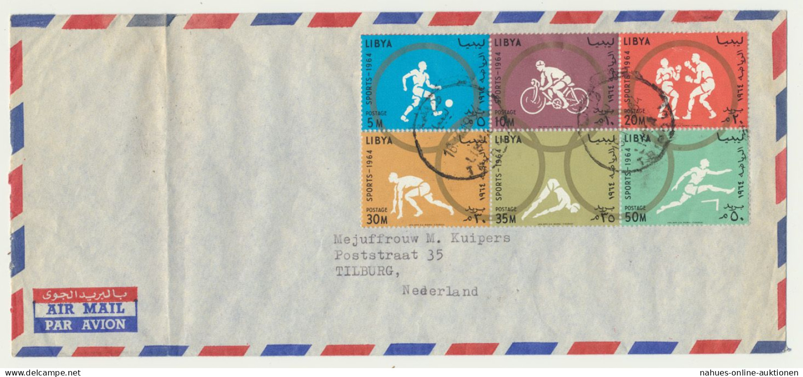 Libyen Afrika Brief Sport Tilburg Niederlande Libya Africa Cover Sport Tilburg - Libye