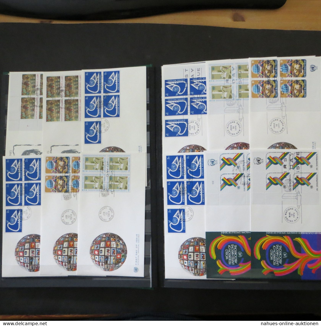 Nachlass Sammlung UNO Vereinte Nationen Starke Slg Viererblöcke Festpreis 50,00 - Covers & Documents