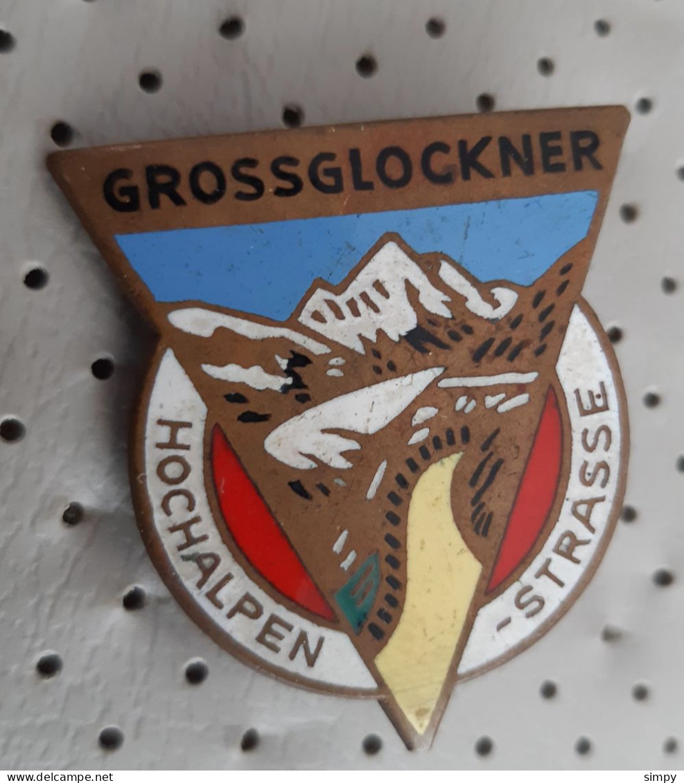 Grossglockner Hochalpen Strasse Alpinism Mountaineering Austria Vintage Email Pin 28x32mm - Alpinisme