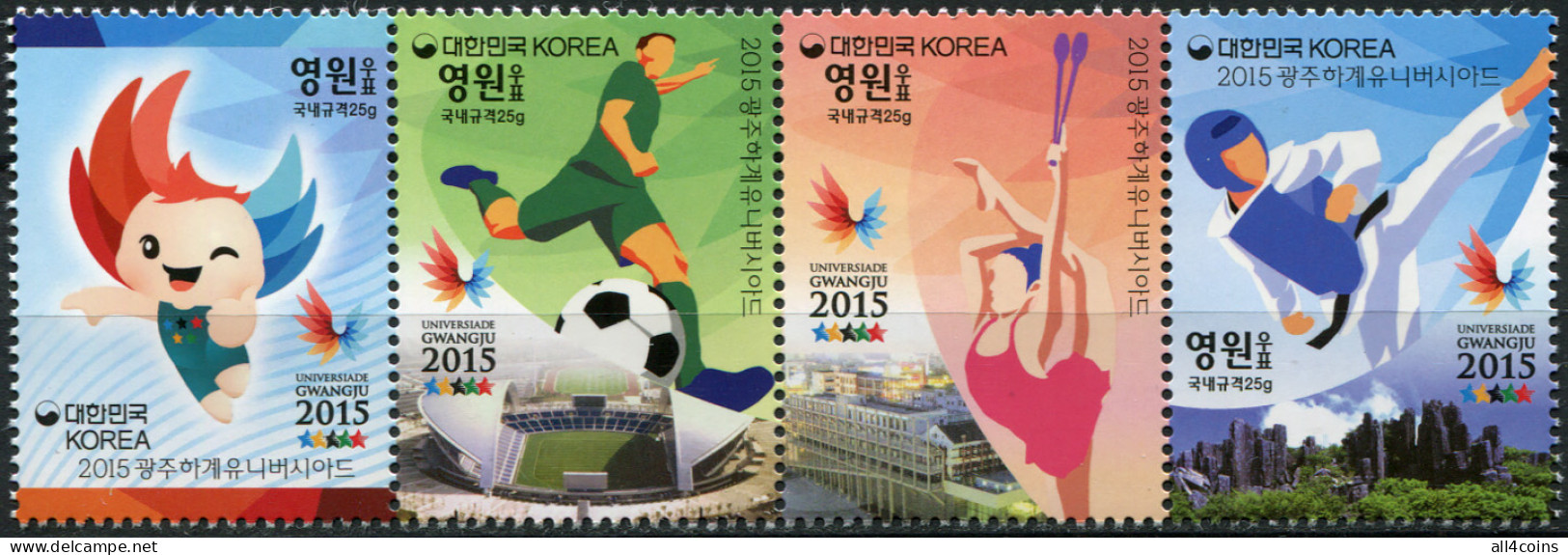 South Korea 2015. Universiade Gwangju 2015 (MNH OG) Block Of 4 Stamps - Korea, South