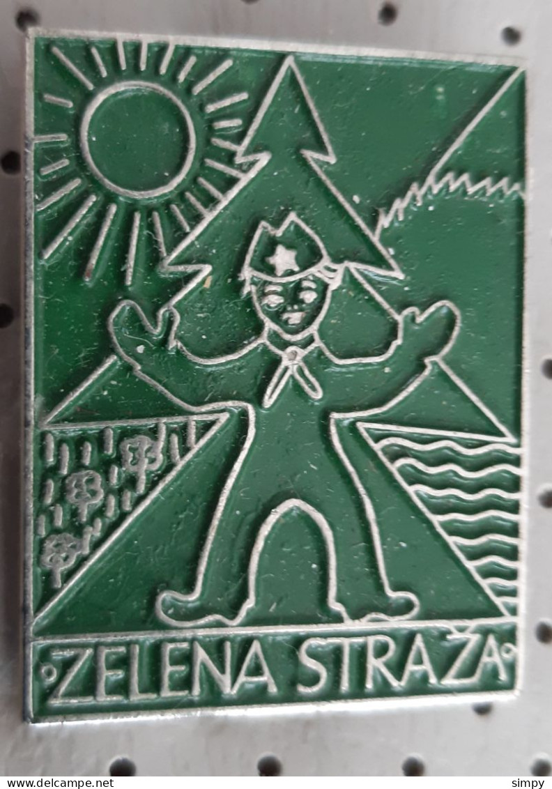 Tito's Pioneer Pioneers Zelena Straža Green Guard  SLOVENIA Ex Yugoslavia  Pins 24x30mm - Asociaciones