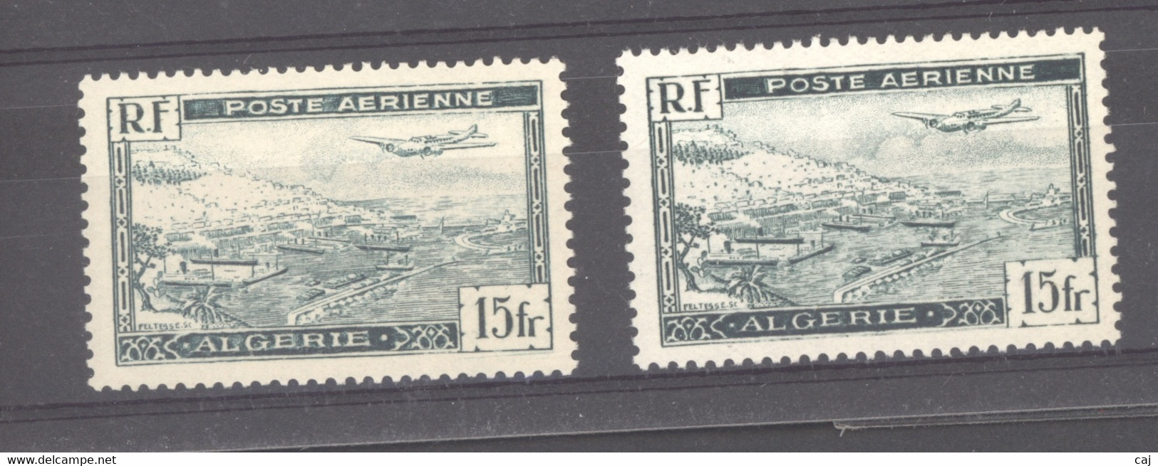 Algérie  -  Avion  :  Yv  3-3a  **  Vert Et Vert Noir - Airmail