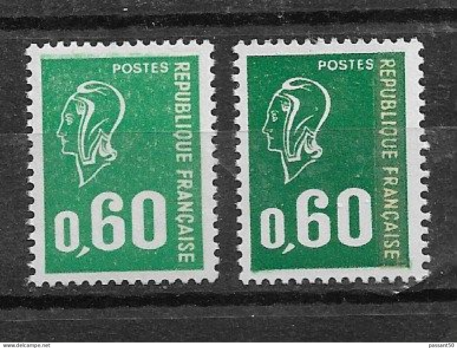 Béquet 0fr60 Typo YT 1814 + D :le Vert Clair + Le Vert Foncé. Pas Courants, Voir Scan. Cotes YT : 0.60 € + 2 € = 2.60 €. - Unused Stamps
