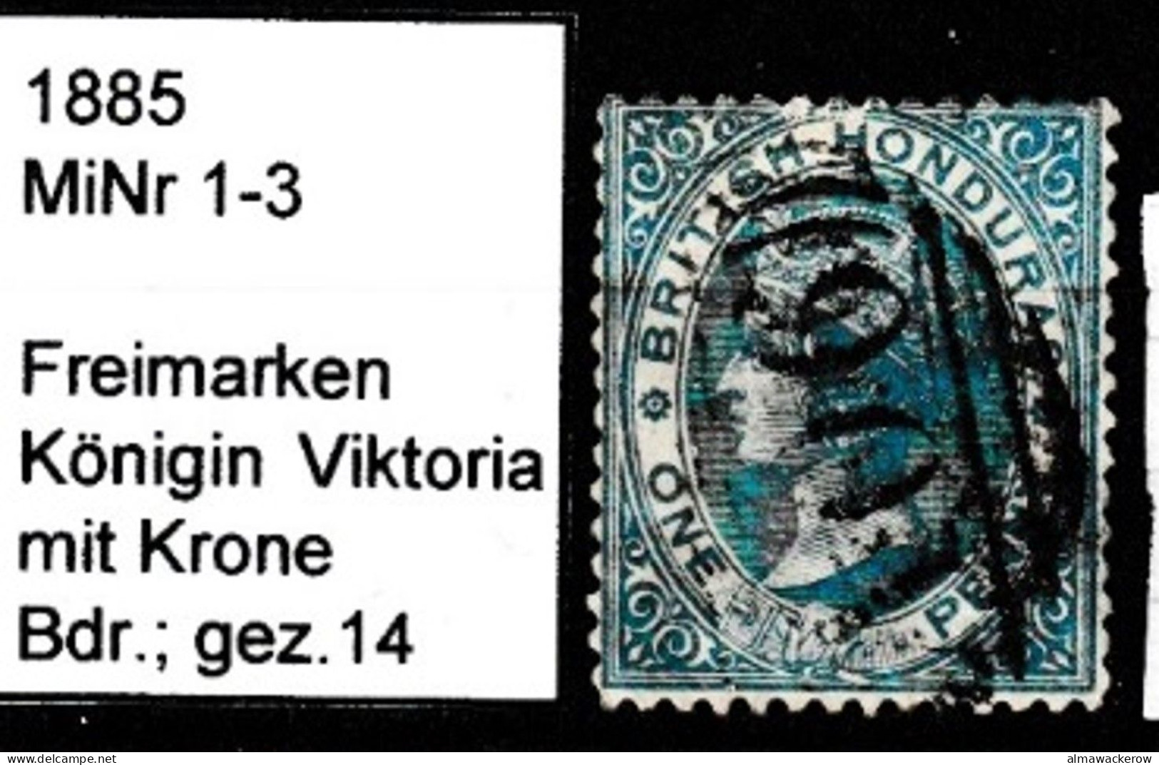 British Honduras 1865 Queen Victoria Definitive Mi 1 No Wmk Used O - British Honduras (...-1970)