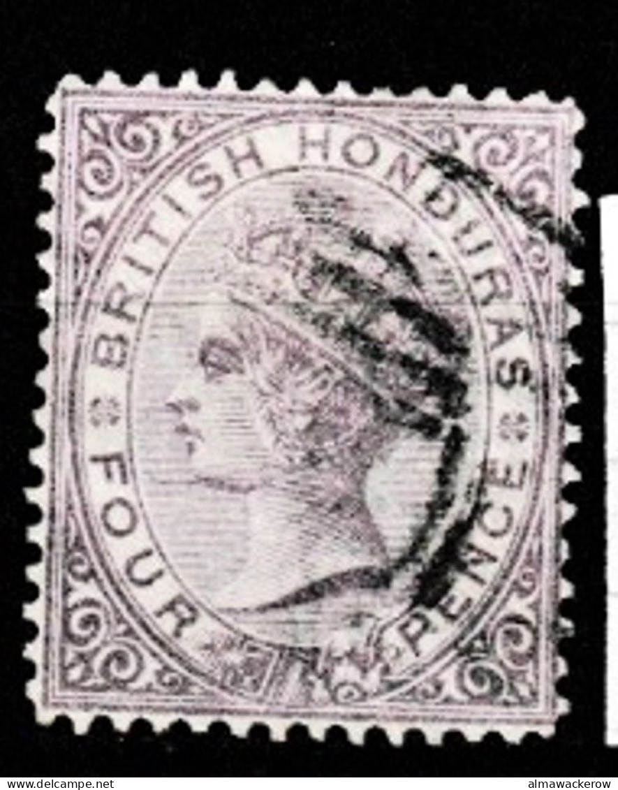 British Honduras 1872-1879 Queen Victoria Definititve Mi 6C/ SG 14 Wmk Crown CC Used O - Honduras Británica (...-1970)