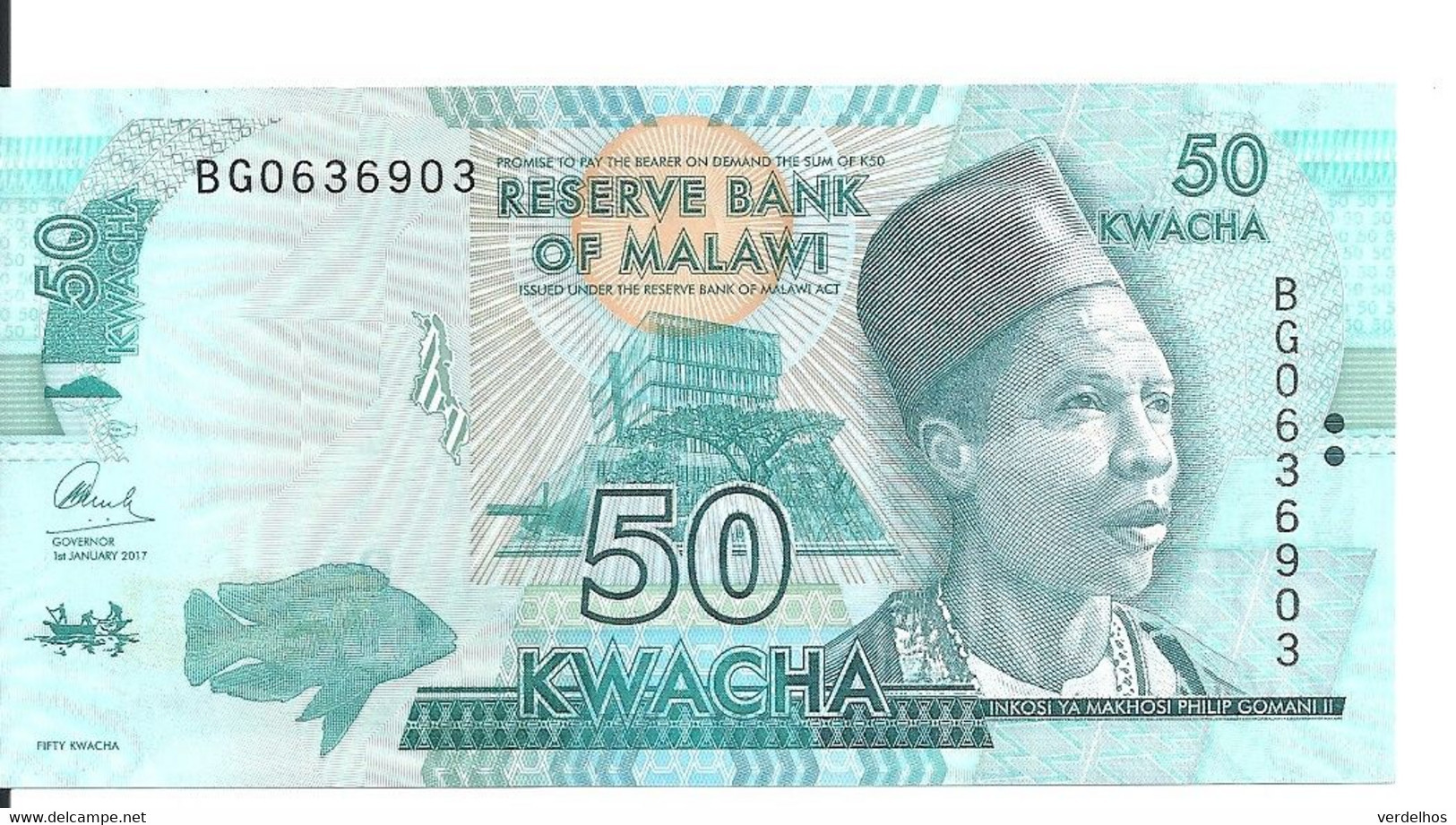 MALAWI 50 KWACHA 2017 UNC P 64 D - Malawi