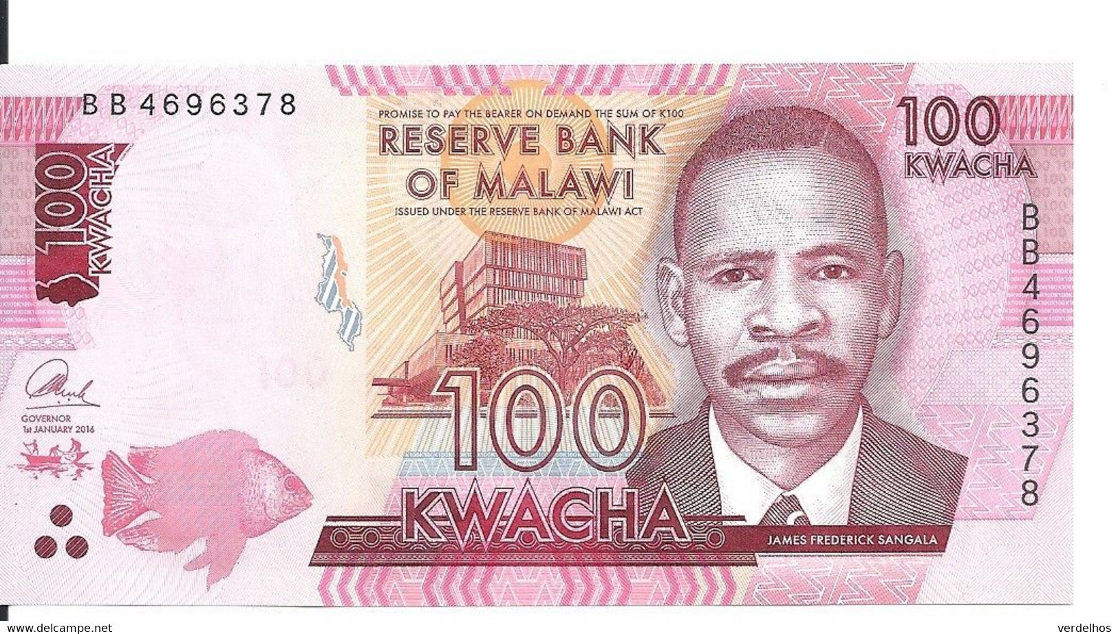 MALAWI 100 KWACHA 2016 UNC P 65 B - Malawi