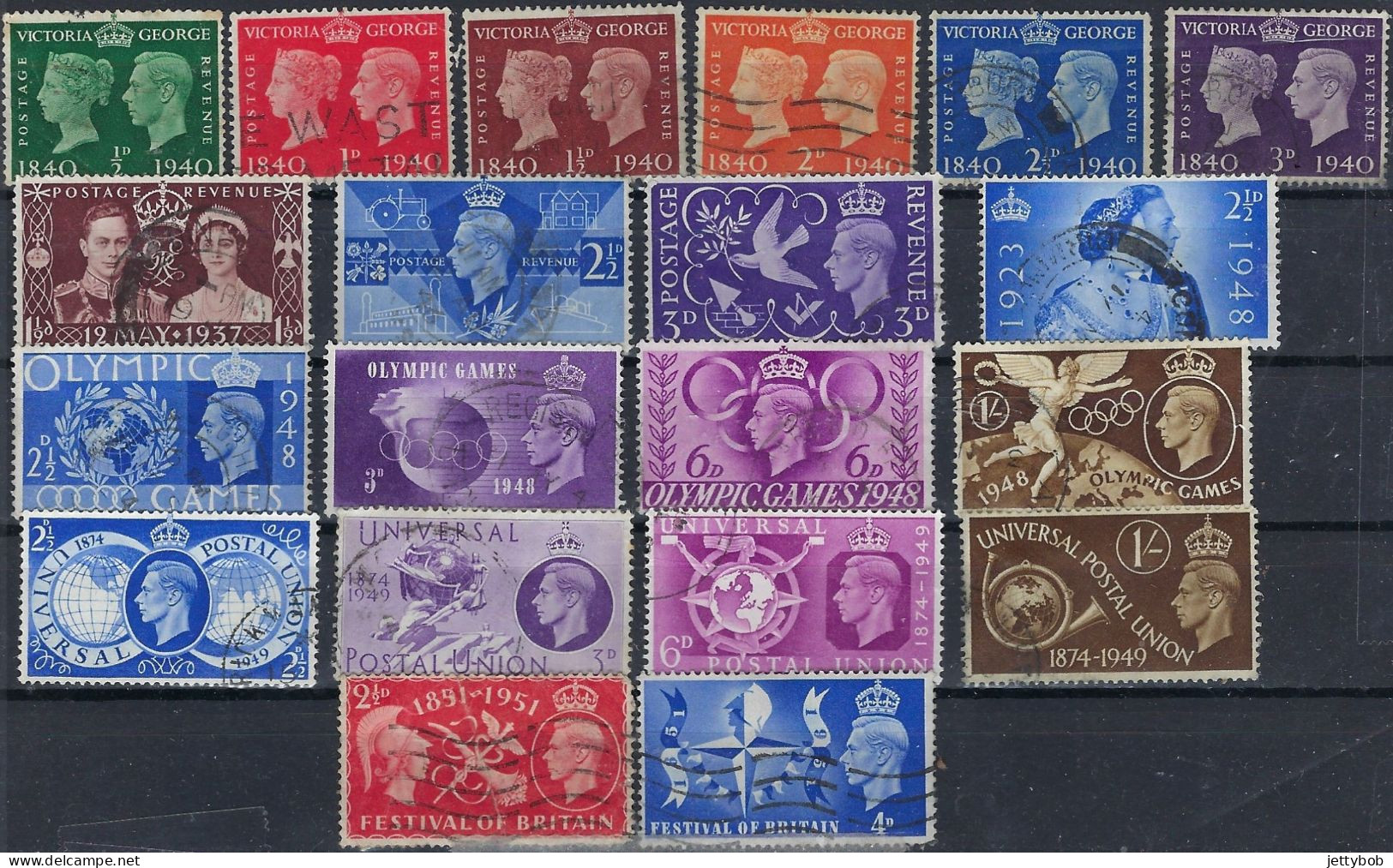 GB 1937-1951 Complete Collection Of KGVI Commemorative Issues (ex £1 Silver Wedding) Used - Collections