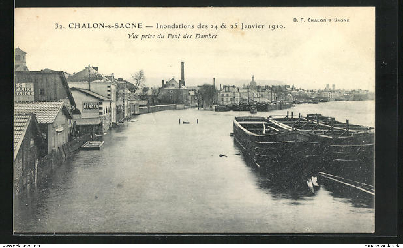 AK Chalon-sur-Saone, Inondations De 1910, Vue Prise Du Pont Des Dombes, Hochwasser  - Floods