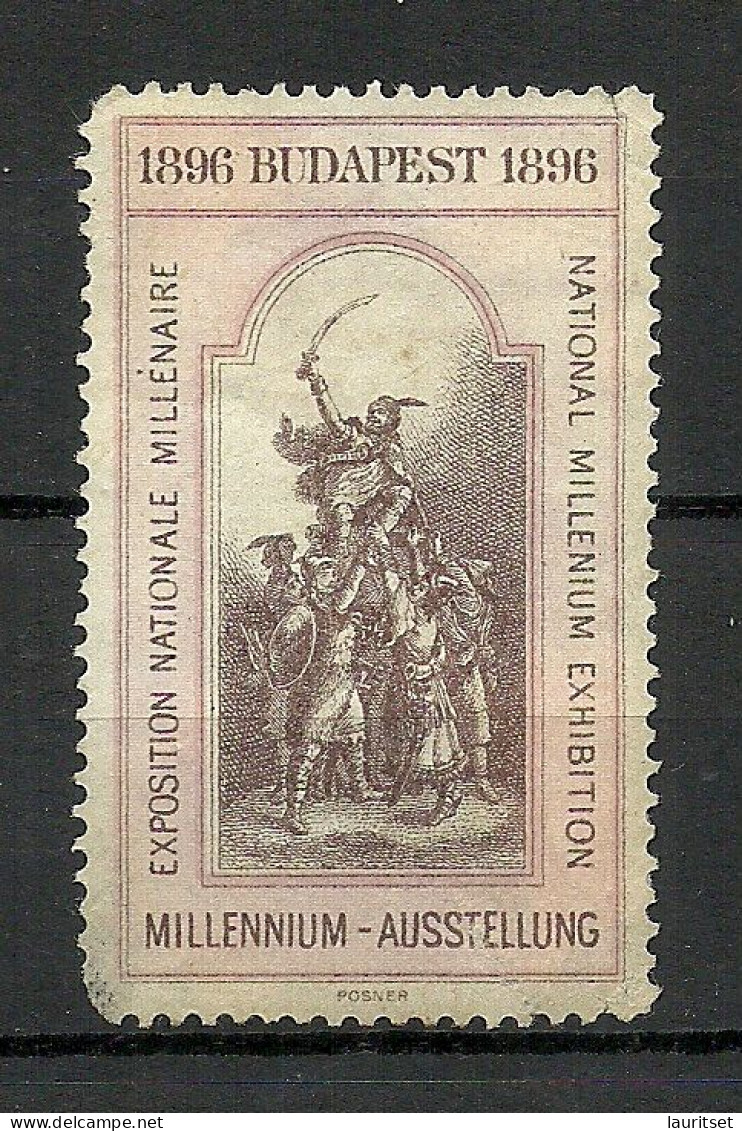 HUNGARY 1896 Vignette Poster Stamp Reklamemarke National Millennium Exhibition Ausstellung Budapest NB! Faults! - Cinderellas