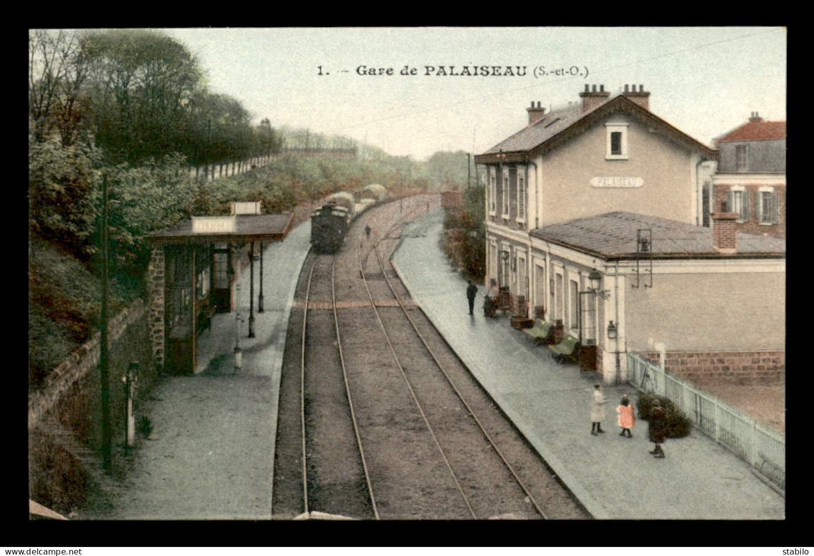 91 - PALAISEAU - TRAIN EN GARE DE CHEMIN DE FER - CARTE COLORISEE - Palaiseau